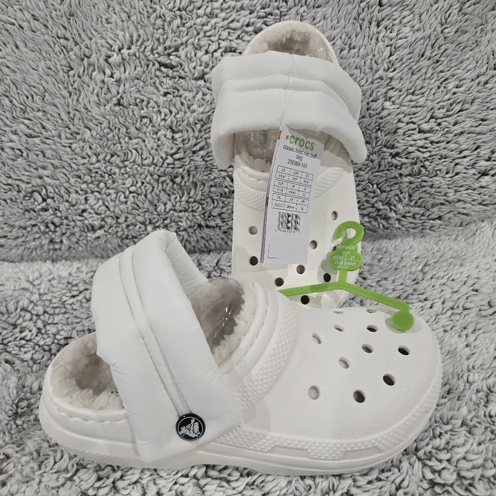 CROCS Classic Lined Neo Puff Clogs in White